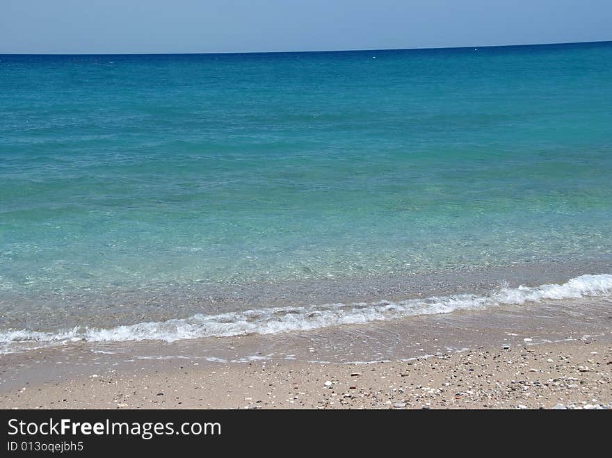 Blue sea and clear sky