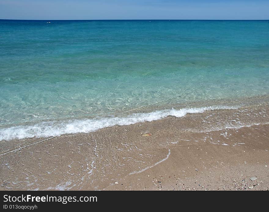 Blue sea and clear sky