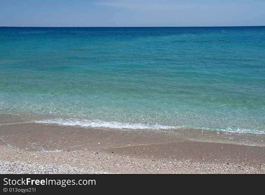 Blue sea and clear sky