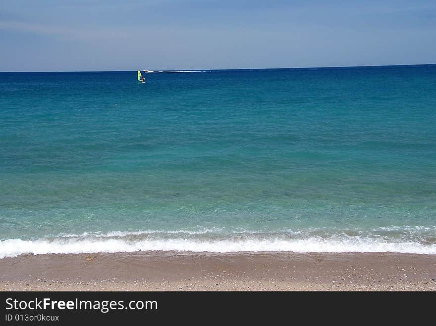 Blue sea and clear sky