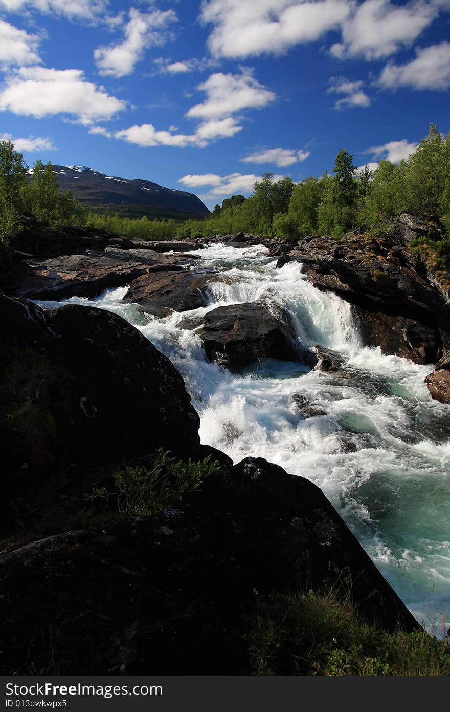 Flowing river, Abisko National Park in Sweden