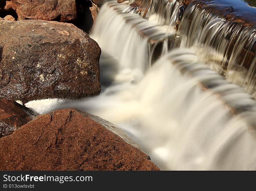 Flowing water close up using long exposure