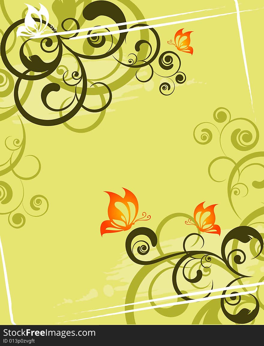 Abstract floral background. A vector format is added. Suits well for a postcard or background. Abstract floral background. A vector format is added. Suits well for a postcard or background