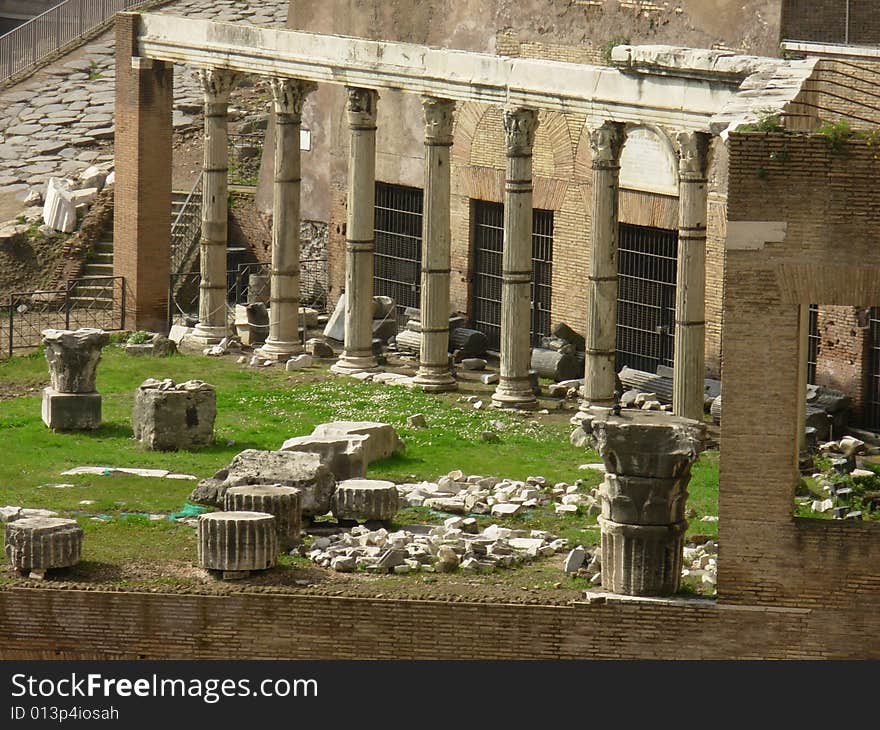 Ruins at Forum Romanum in Rome