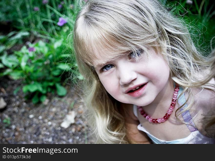 A portrait of a toddler girl. A portrait of a toddler girl.