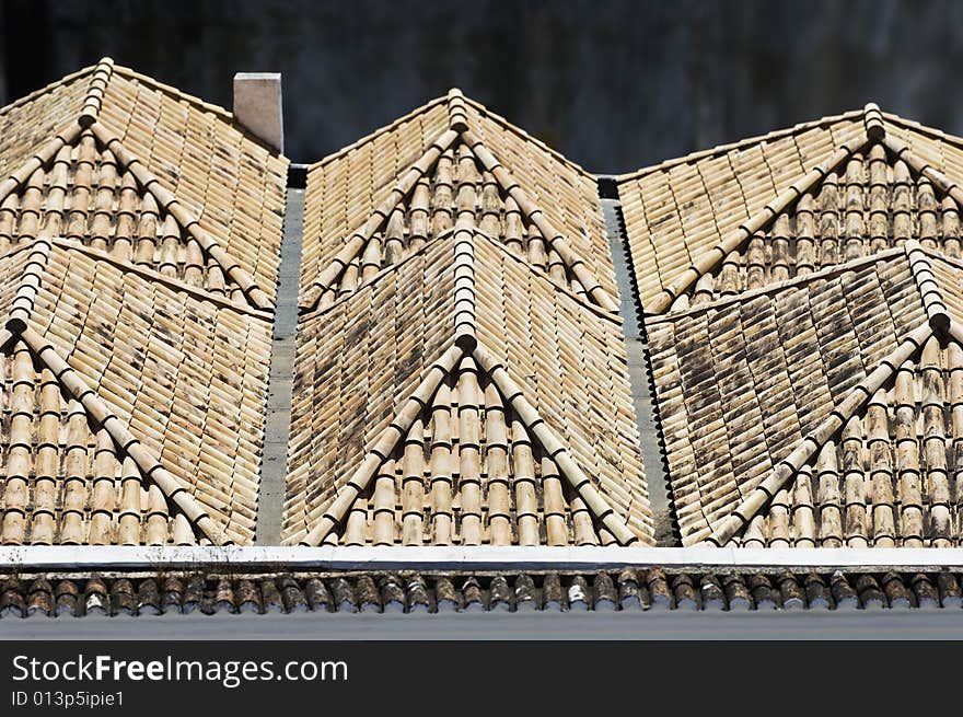 Traditional four side roofs of Algarve, Portugal