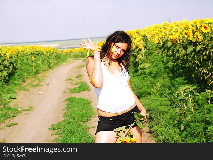 The Girl With Sunflowers