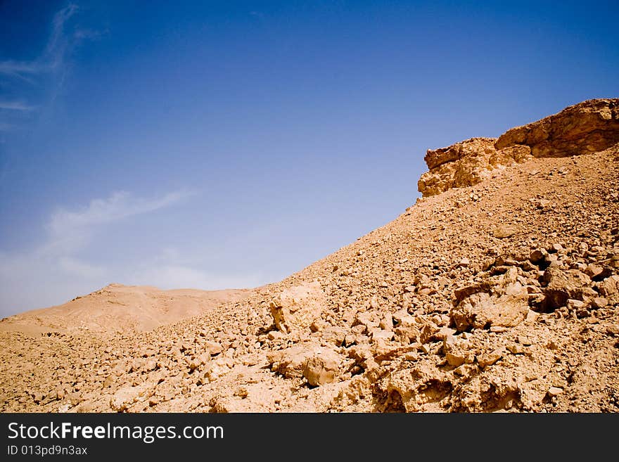 Desert view eith sky and clouds