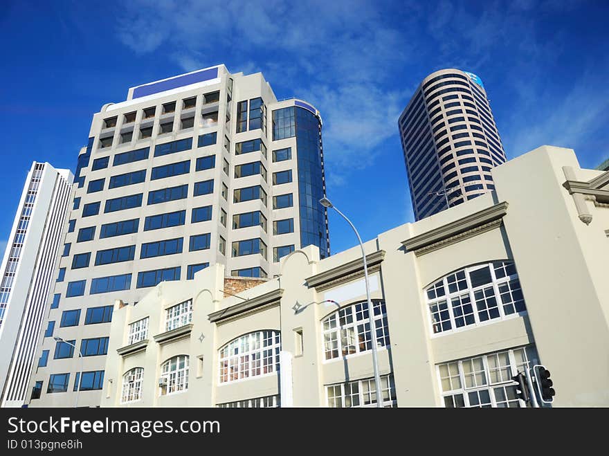 Modern building on a background of blue sky