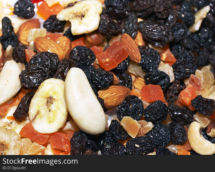 Assortment of a dried fruits