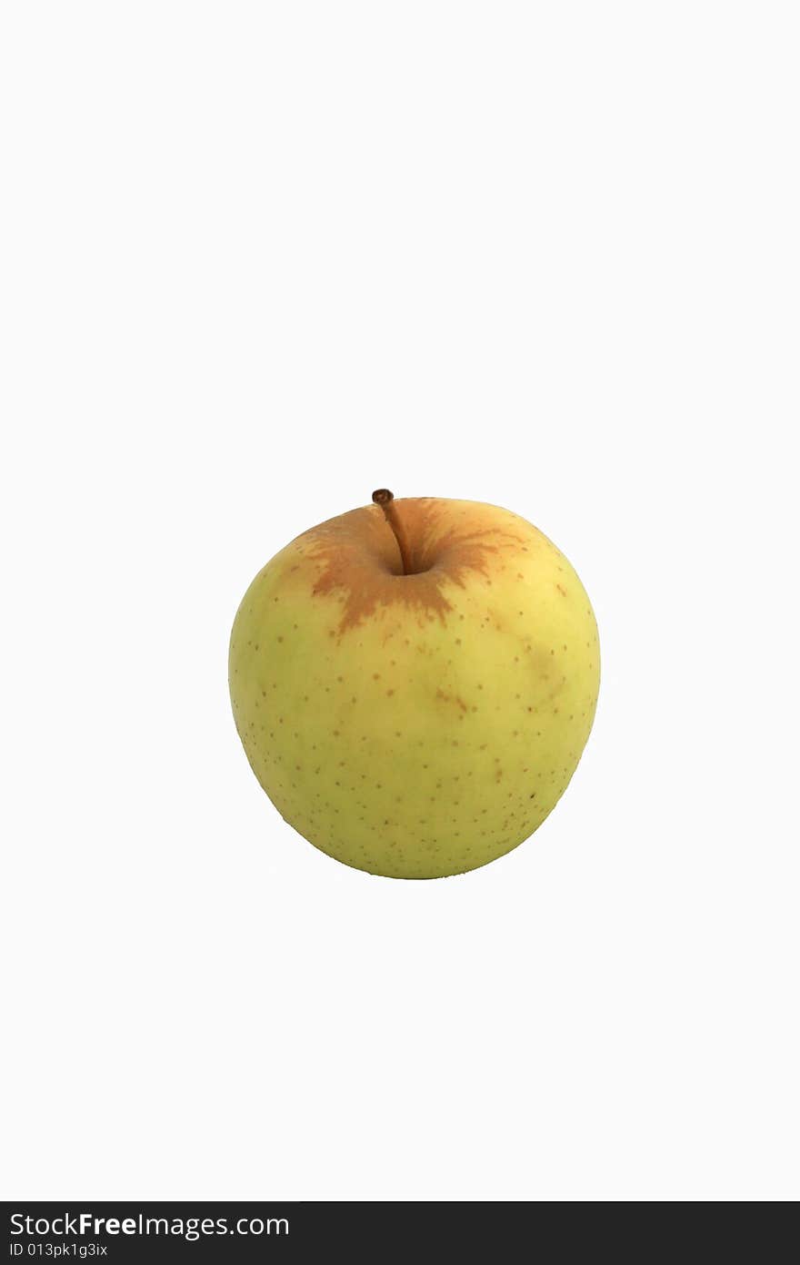 A ripe green apple isolated on a white background. A ripe green apple isolated on a white background