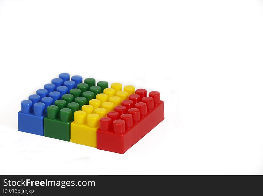 Lego blocks isolated on the white background