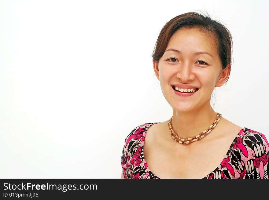 Happy Asian Chinese lady smiling. Happy Asian Chinese lady smiling