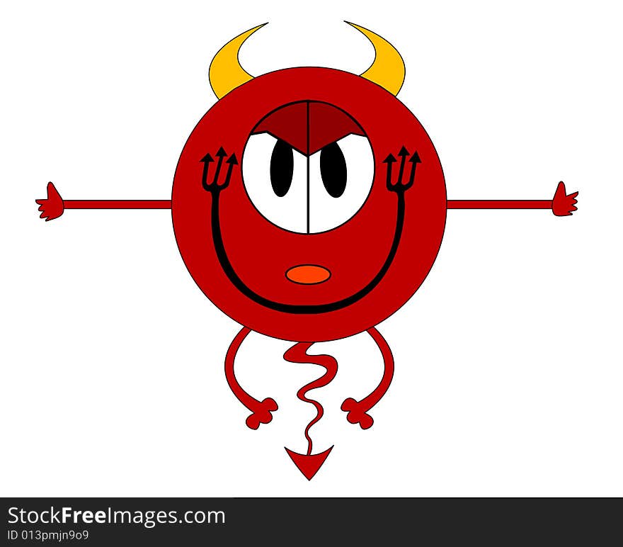 A vector illustration of funny devil. A vector illustration of funny devil