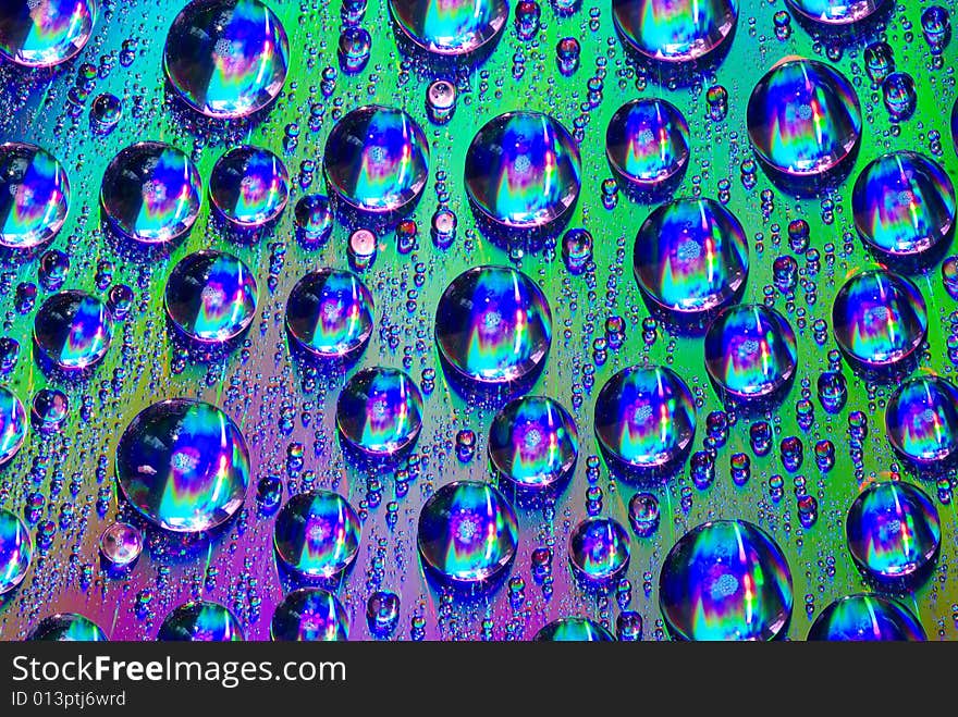 Colorful background from water drops