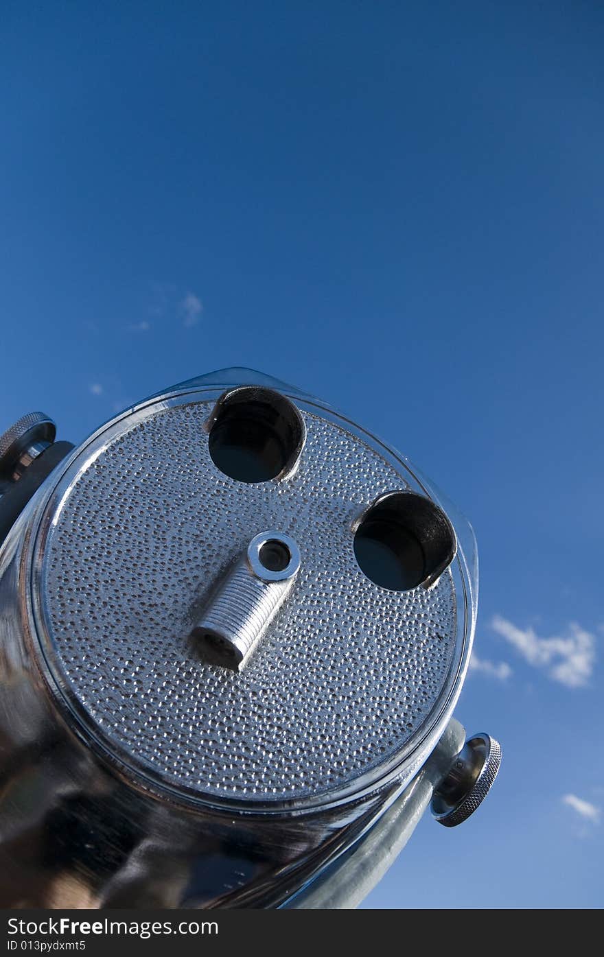 A face on the front of an observation scope. A face on the front of an observation scope.