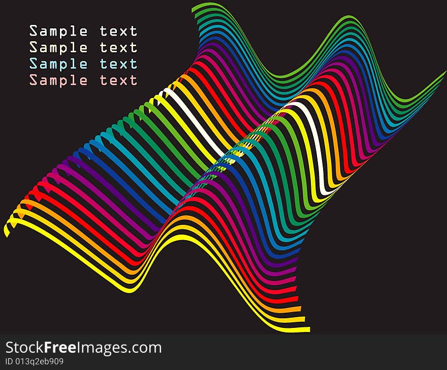 Vector abstract background with waves in rainbow colors. Vector abstract background with waves in rainbow colors