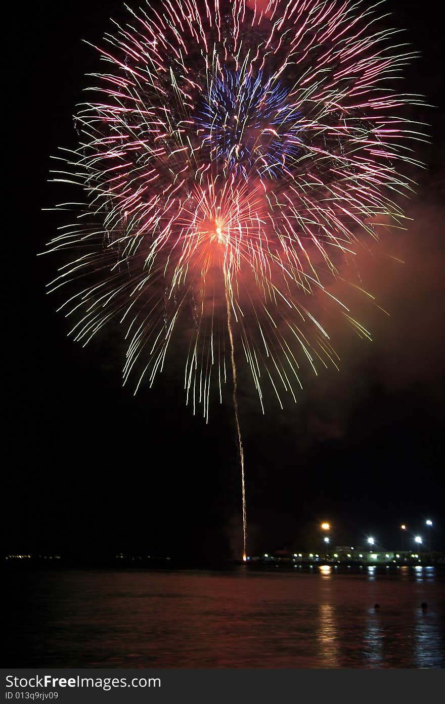 A beautiful full display of fireworks. A beautiful full display of fireworks.