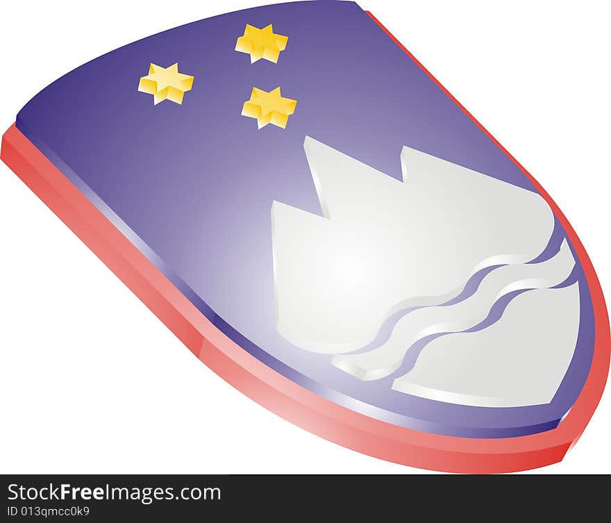 3d Slovenian coat of arms with shades and gradient. 3d Slovenian coat of arms with shades and gradient