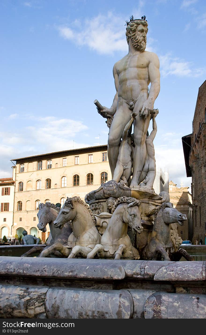 Fountain of Neptune by Bartolomeo Ammannati, in the Piazza della Signoria, Florence, Italy