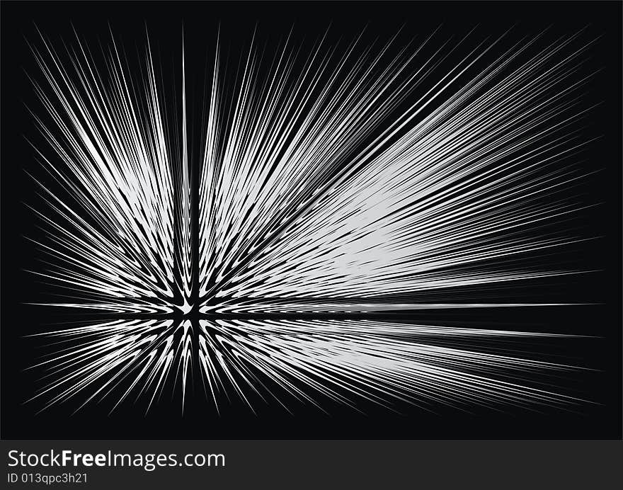 Abstract white lines on the black background. Abstract white lines on the black background