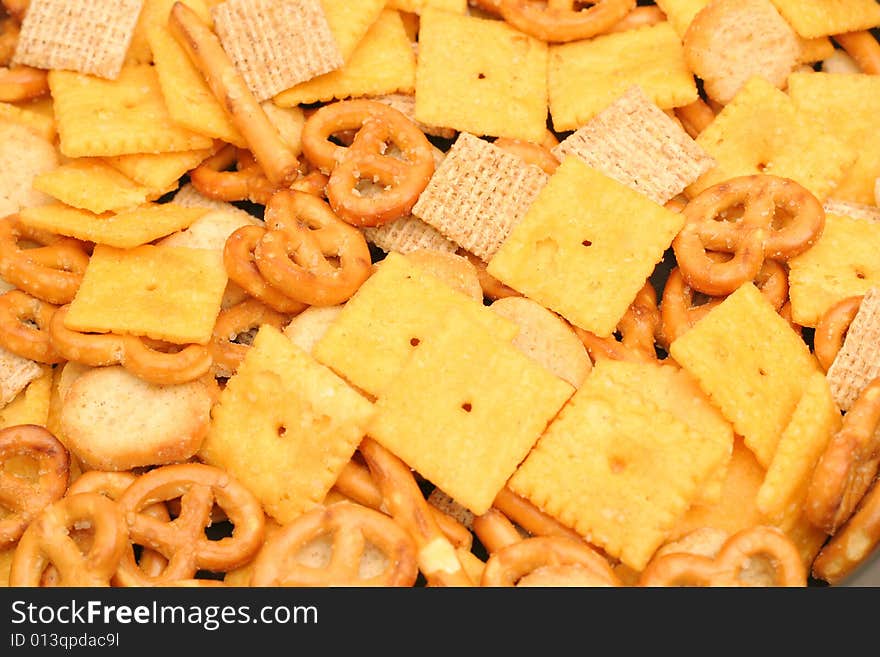 Background shot of Cracker snack mix