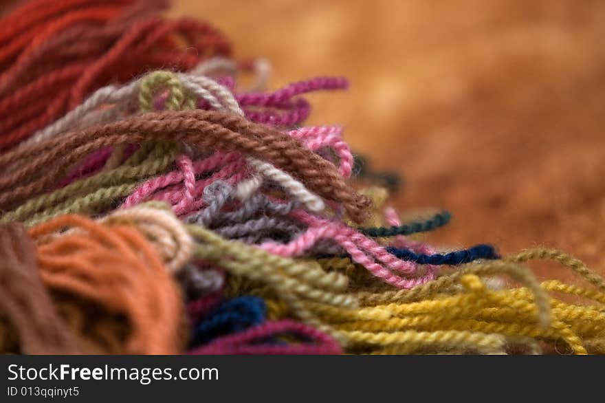 A wool thread stand in 18 century market of old Montreal. A wool thread stand in 18 century market of old Montreal.