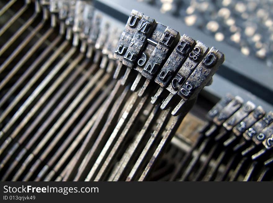 Close up of old typewriter