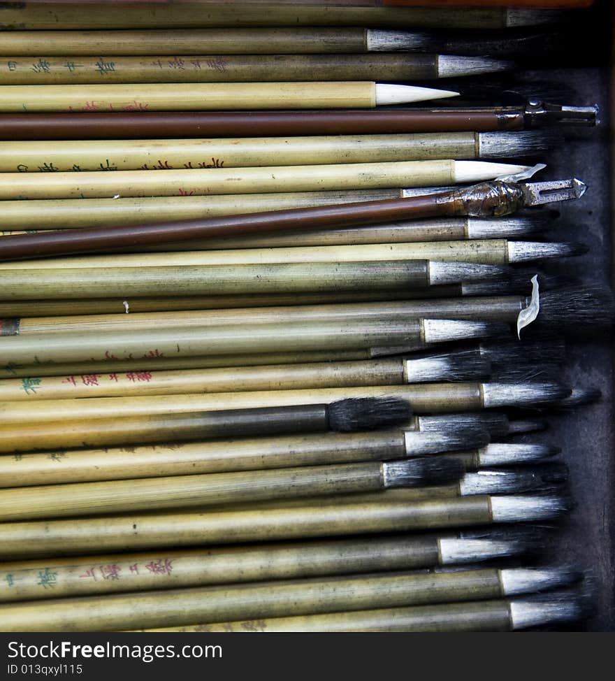 A selection of ink brushes