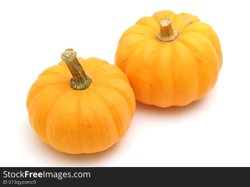 Pumpkins On White