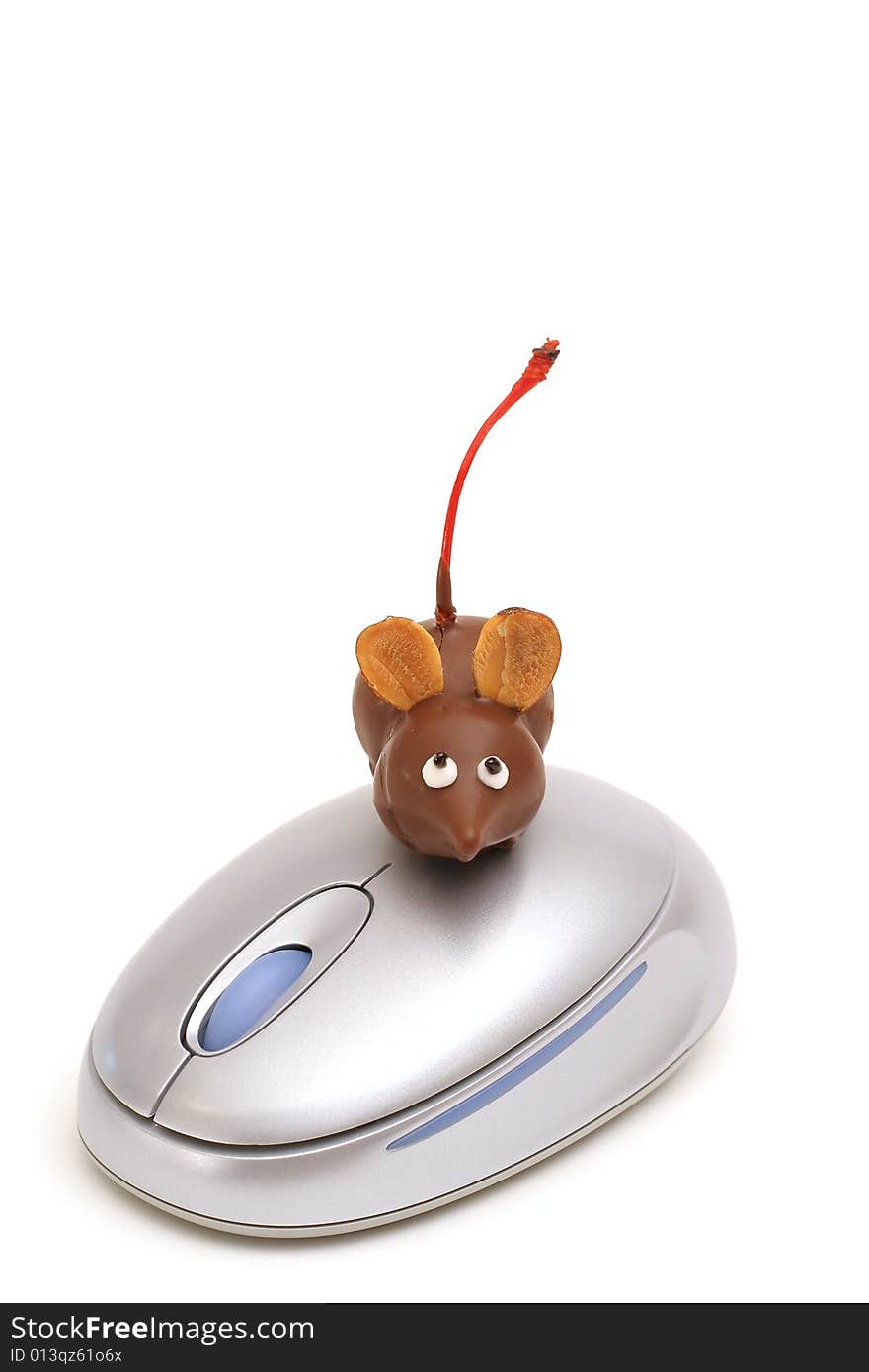 Single chocolate mice on mouse vertical