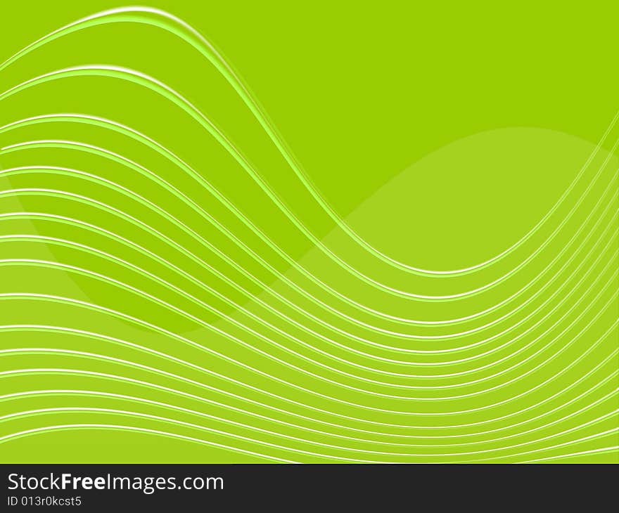 Green Background With Waves