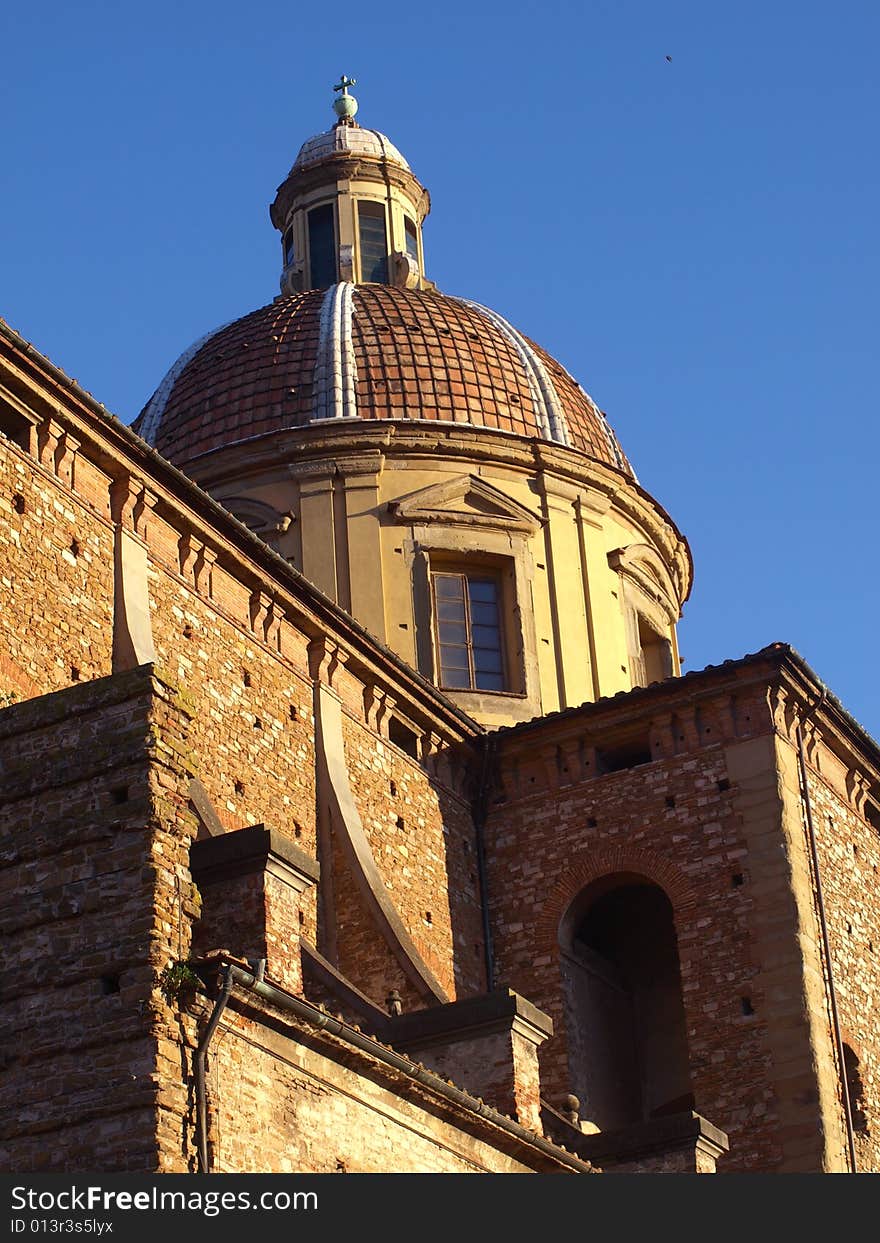 A beautiful shot of the dome of the Cestello church in Florence. A beautiful shot of the dome of the Cestello church in Florence