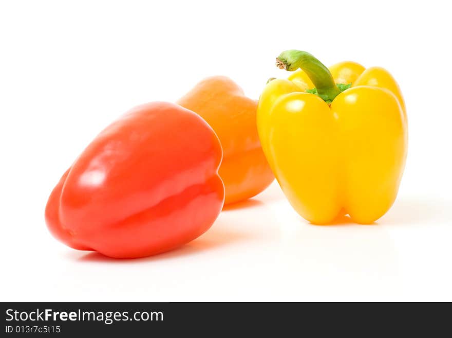 Bell peppers. Isolated on white.