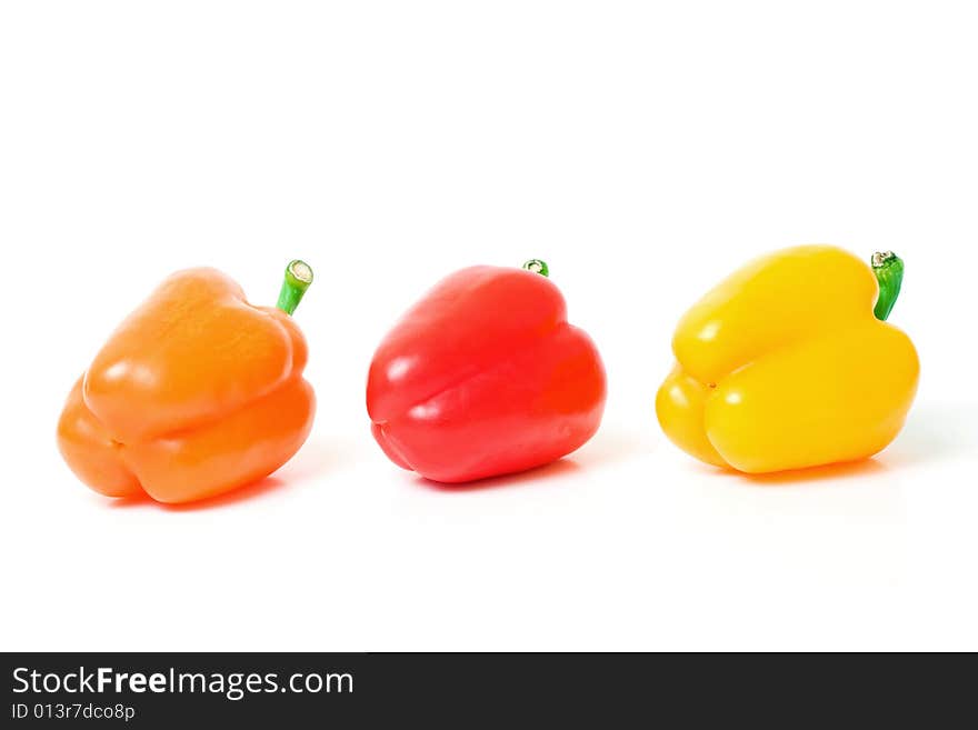 Bell peppers. Isolated on white.