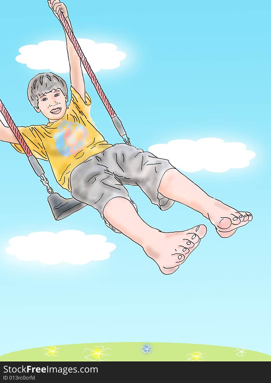 Boy in swing