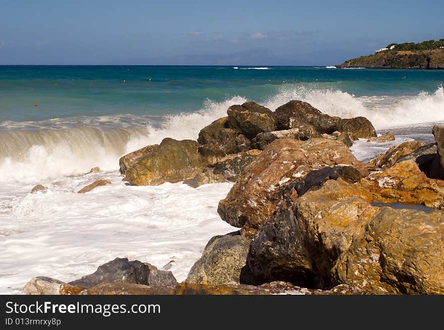 Waves reef sea seascape colors. Waves reef sea seascape colors