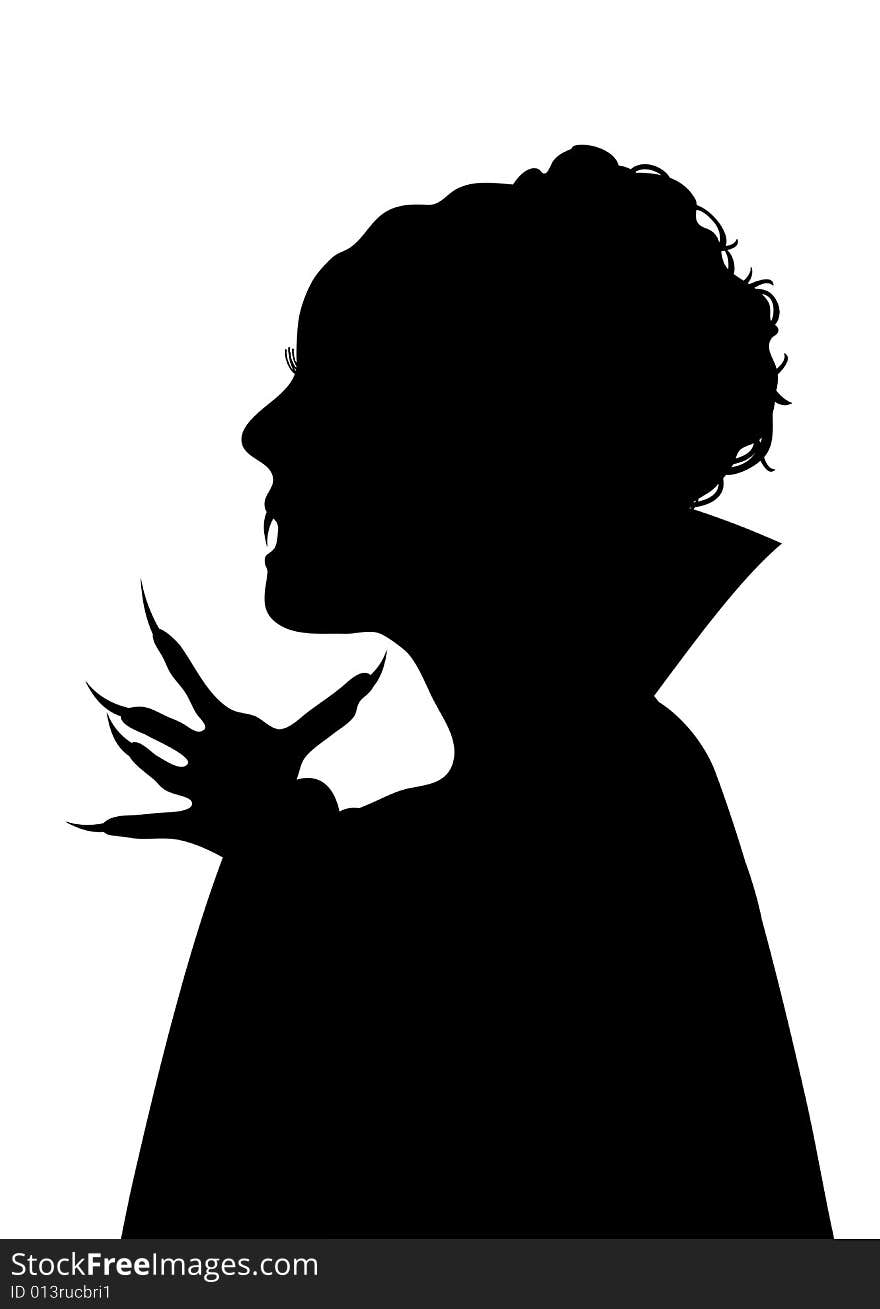 Illustration of Halloween Vampiress on white background