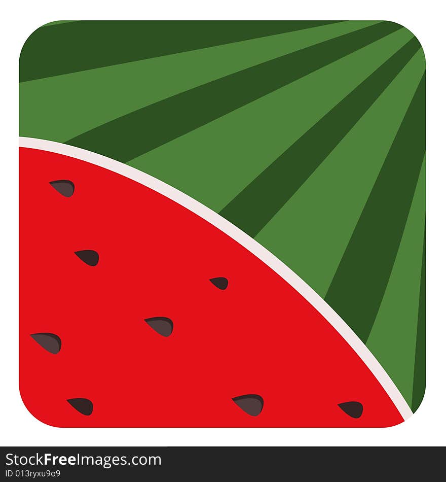 Computer generated background with watermelon