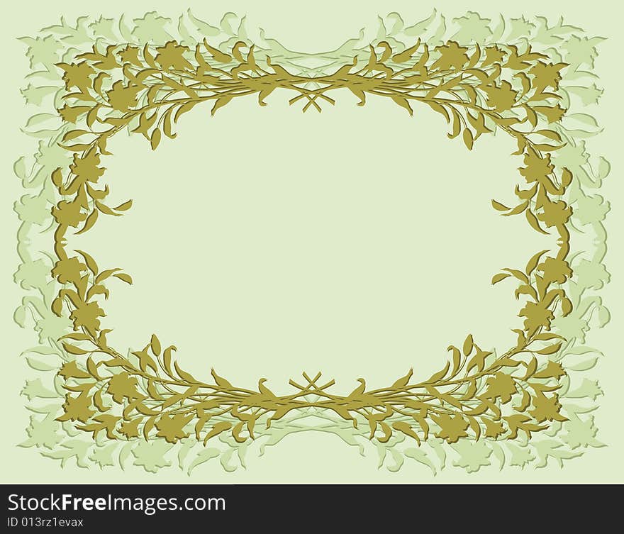 Old fashioned ornamental vector floral frame