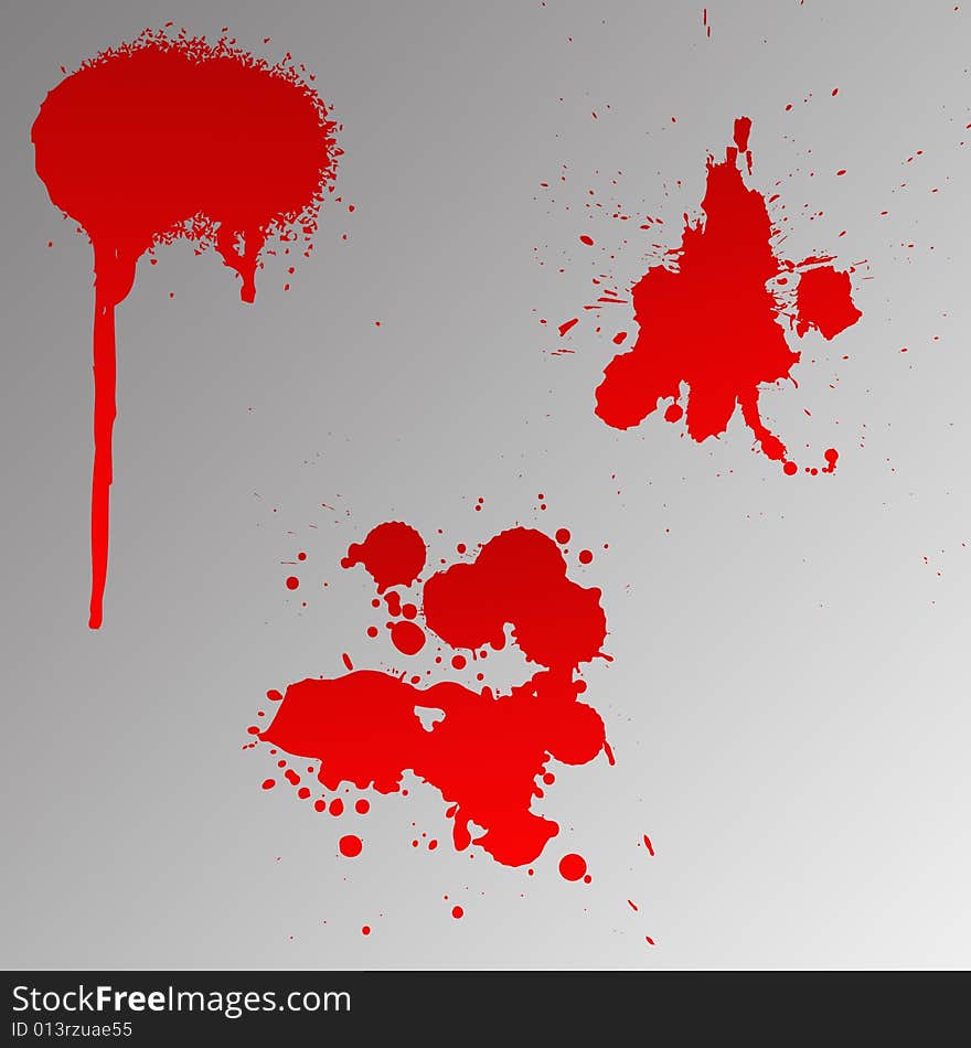 Blood splat illustrations on grandient background. Blood splat illustrations on grandient background.