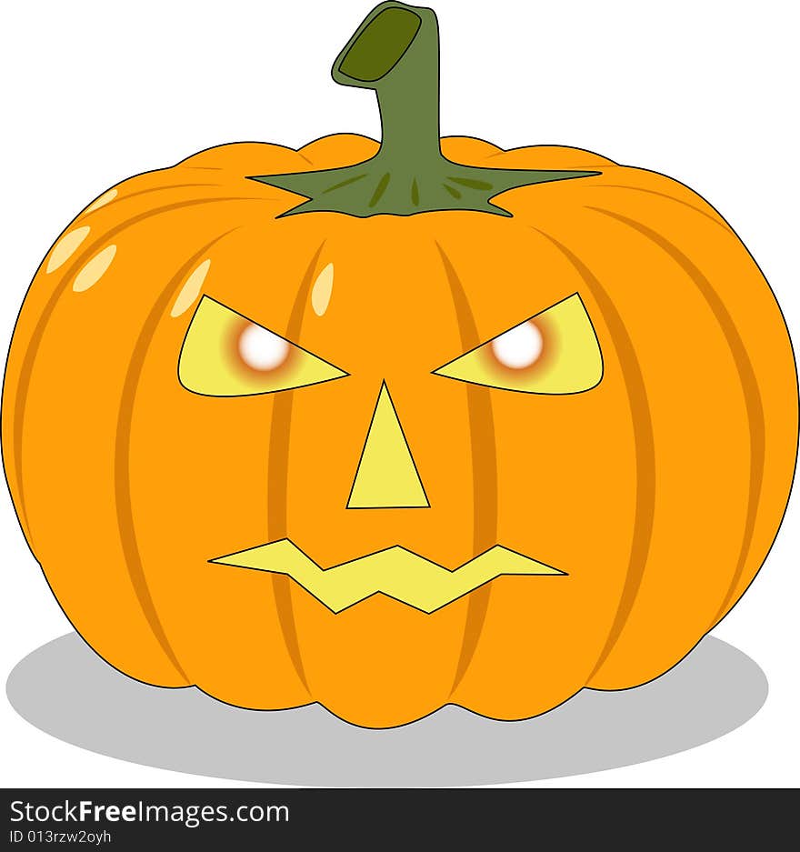 The halloween orange pumpkin