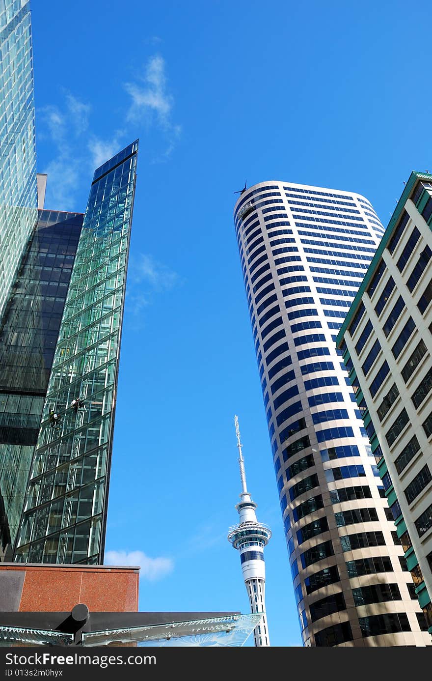 Modern building on a background of blue sky