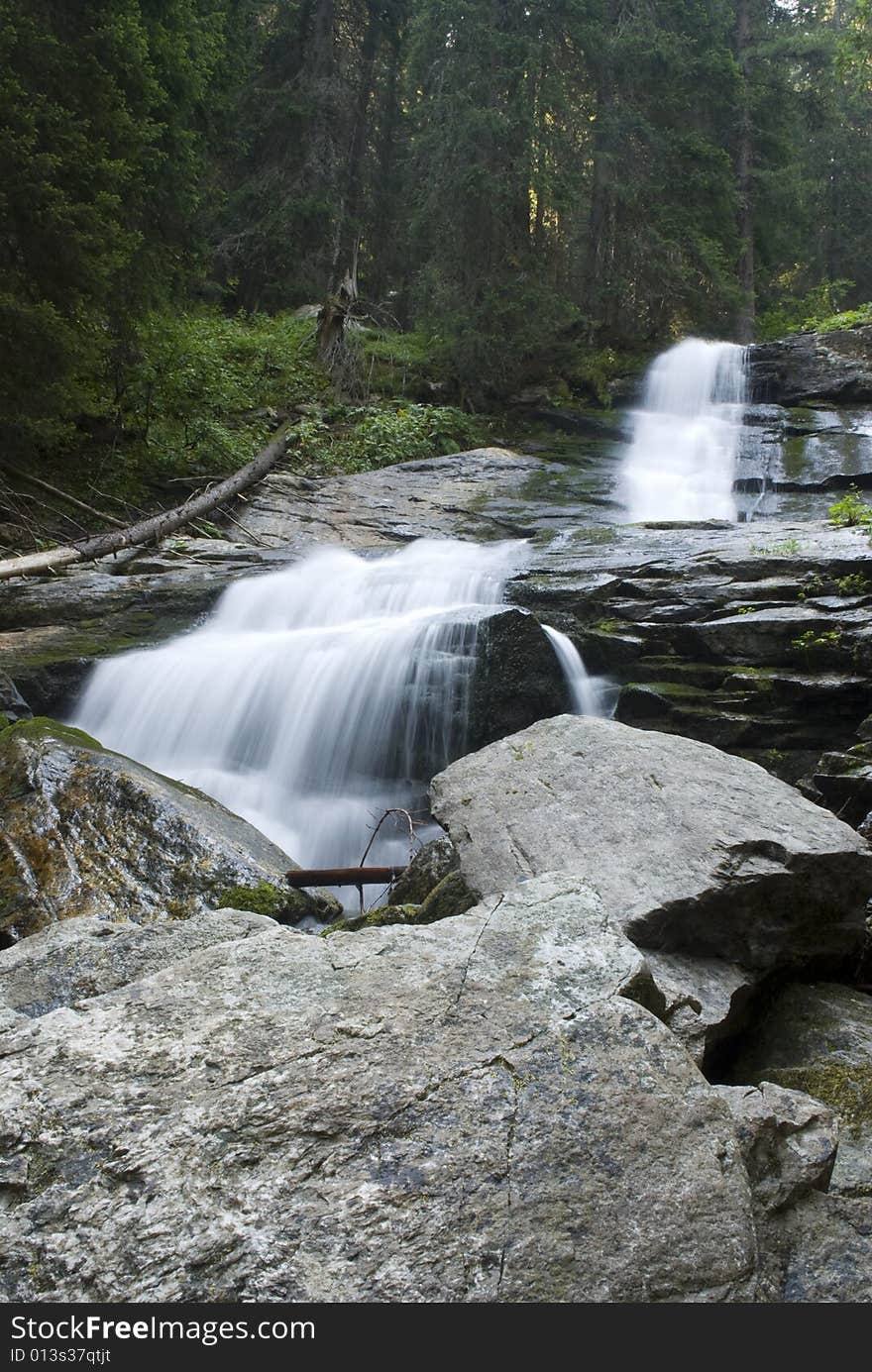 Skakavitsa river running through stones in the Rila mountain, Bulgaria