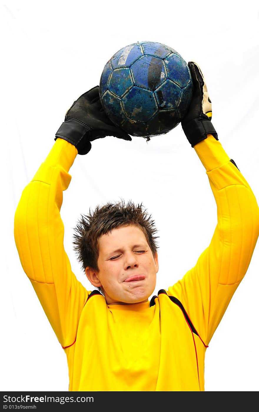 Shot of a footballer isolated on white