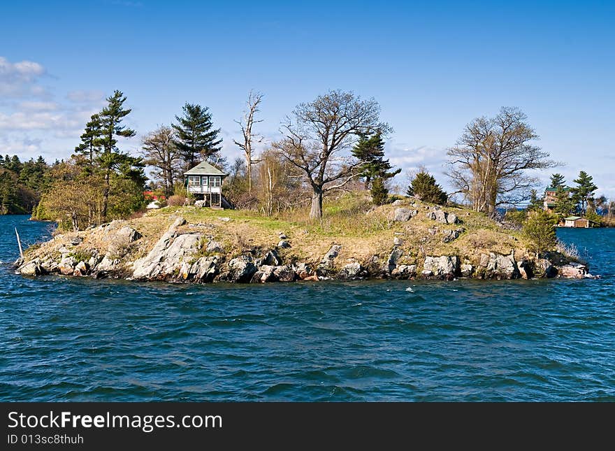 Small house on island