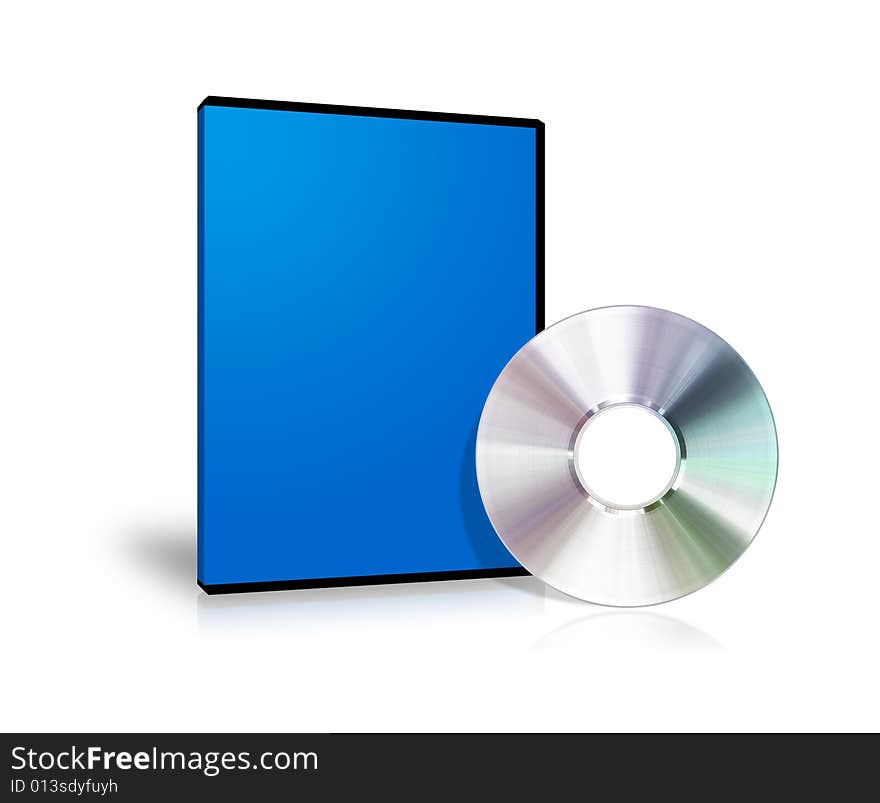 High quality raster illustration of an optical disk and case