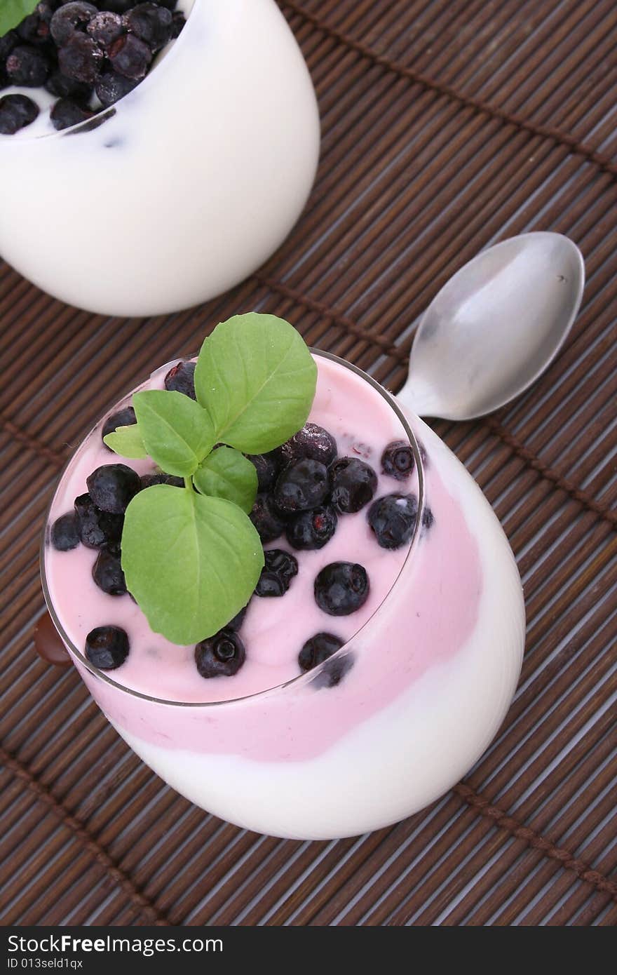 Blueberries In Yogurt