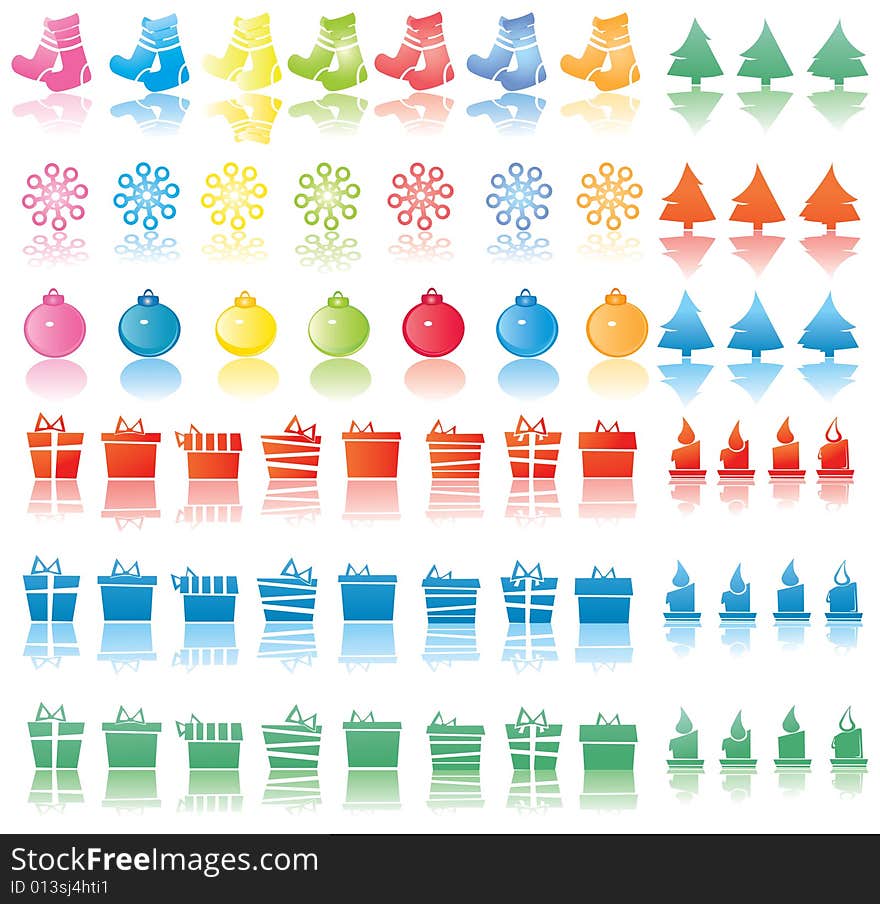 Set of Christmas icons.