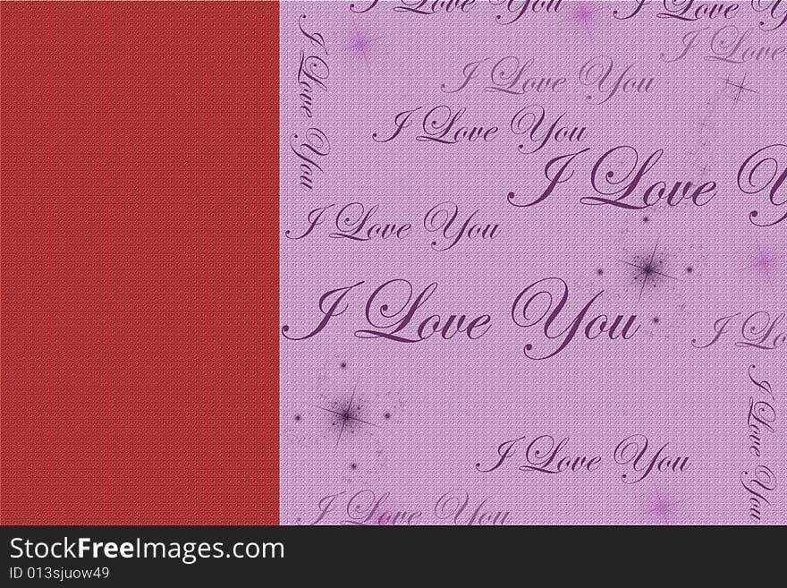 Written on a two-color background - I love you